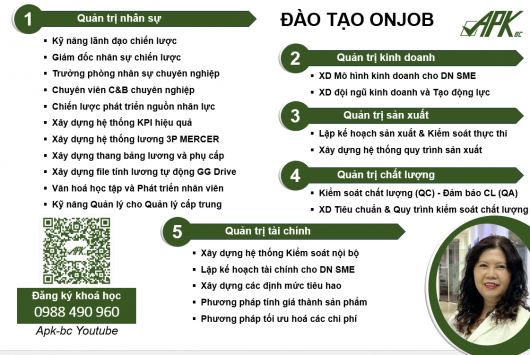 CÁC KHOÁ ĐÀO TẠO ONJOB