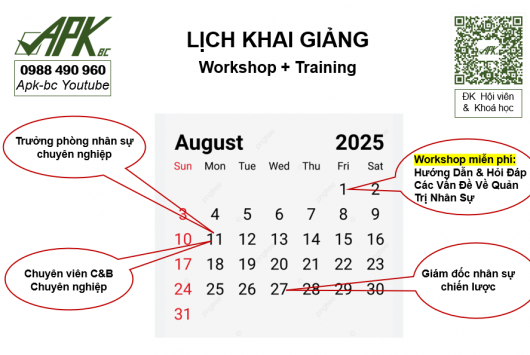 Lịch Khai Giảng Đào Tạo & Workshop